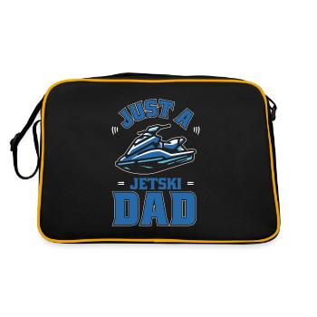 Jet Ski Just A Jet Ski Dad - Retro Tasche - Schwarz/Gold - Hinten