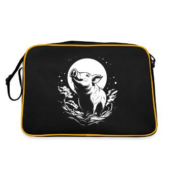 Schwein Schweinebauer Moon Howling - Retro Tasche - Schwarz/Gold - Hinten