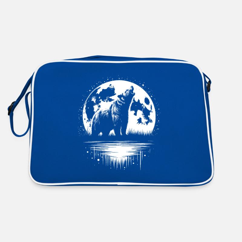Bär Braunbär Moon Howling Retro Tasche