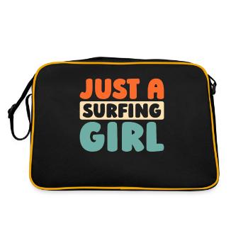 Surfer Surfen Juste une Surfeuse Fille - Sac Retro - noir/or - Dos