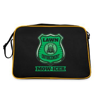 Rasenmäher Mähen - Retro Tasche - Schwarz/Gold - Hinten