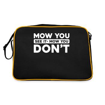 Rasenmäher Mähen - Retro Tasche - Schwarz/Gold - Hinten