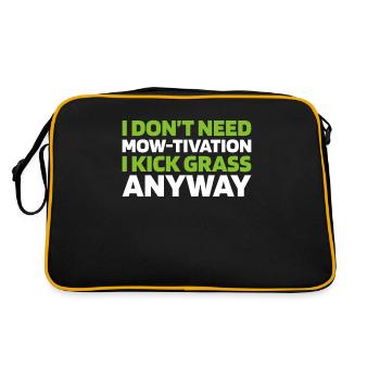 Lawn mower mowing - Retro Bag - black/gold - Back