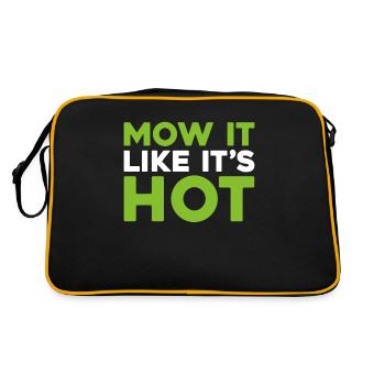 Lawn mower mowing - Retro Bag - black/gold - Back