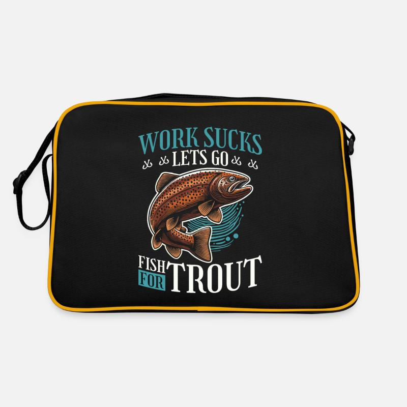 Forellen Angler Retro Tasche