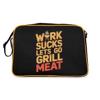 Bbq Grillen - Retro Tasche - Schwarz/Gold - Hinten