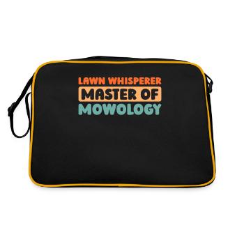 Rasenmäher Mähen - Retro Tasche - Schwarz/Gold - Hinten