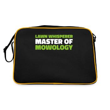 Lawn mower mowing - Retro Bag - black/gold - Back