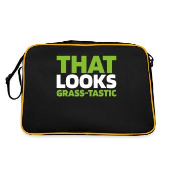 Lawn mower mowing - Retro Bag - black/gold - Back