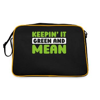 Lawn mower mowing - Retro Bag - black/gold - Back
