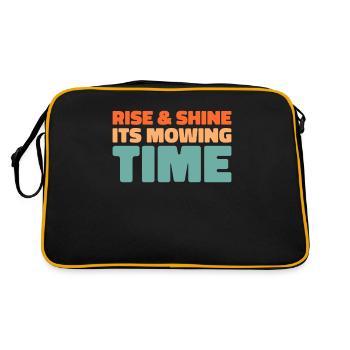 Lawn mower mowing - Retro Bag - black/gold - Back