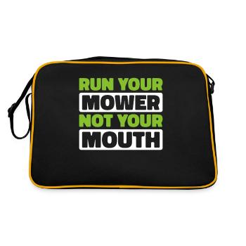 Lawn mower mowing - Retro Bag - black/gold - Back