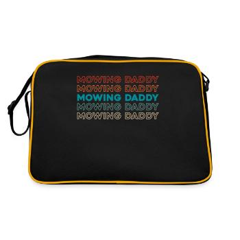 Rasenmäher Mähen - Retro Tasche - Schwarz/Gold - Hinten