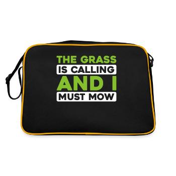 Rasenmäher Mähen - Retro Tasche - Schwarz/Gold - Hinten