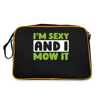 Rasenmäher Mähen - Retro Tasche - Schwarz/Gold - Hinten