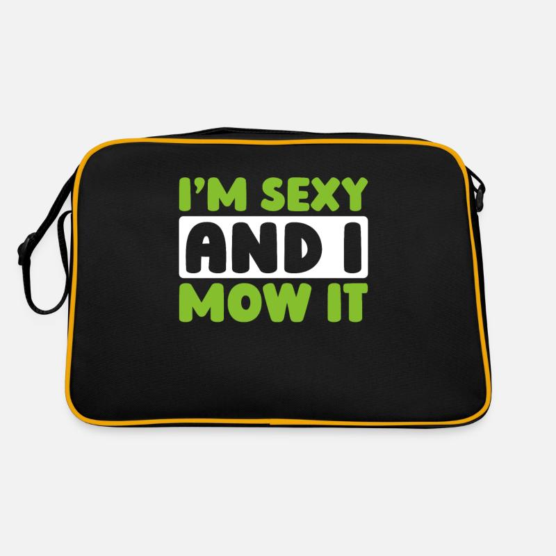Lawn mower mowing Retro Bag