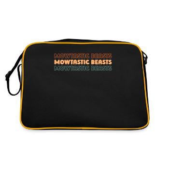 Rasenmäher Mähen - Retro Tasche - Schwarz/Gold - Hinten