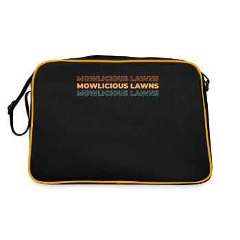 Rasenmäher Mähen - Retro Tasche - Schwarz/Gold - Hinten