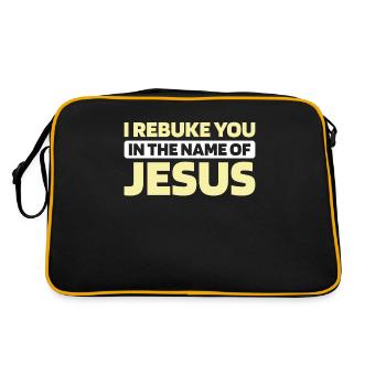 Christ Christentum - Retro Tasche - Schwarz/Gold - Hinten