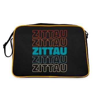 Deutsche Stadt Zittau Sachsen - Retro Tasche - Schwarz/Gold - Hinten