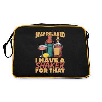 Barkeeper Bartender - Retro Tasche - Schwarz/Gold - Hinten