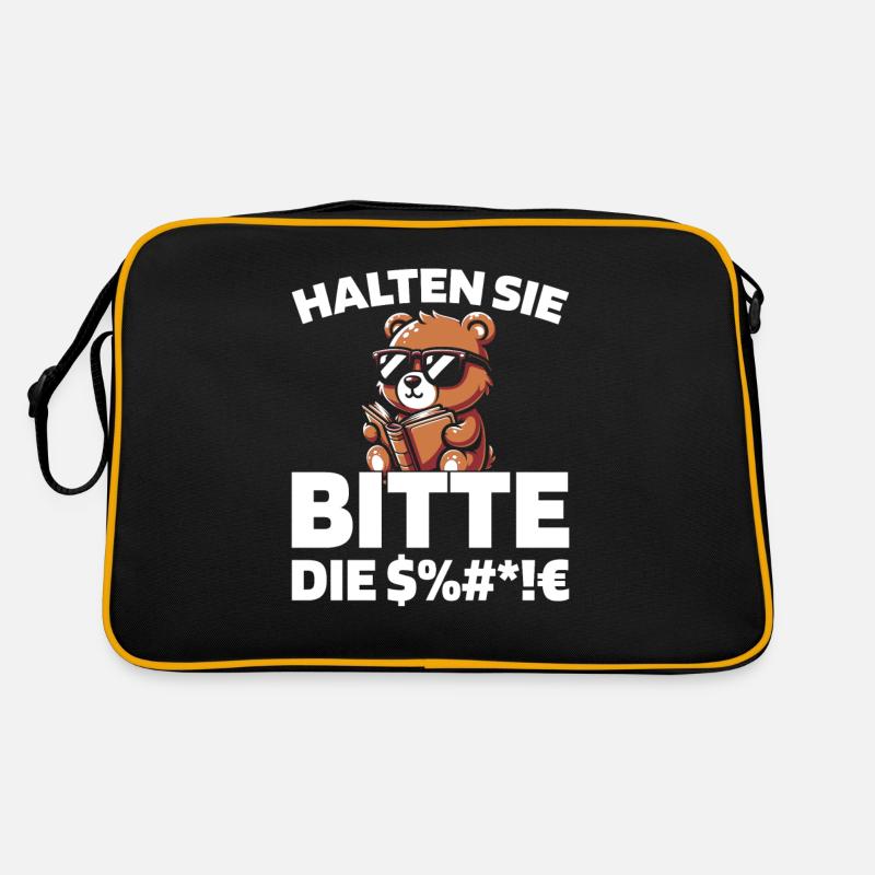 Bear Brown Bear Please keep your mouth shut Retro Bag