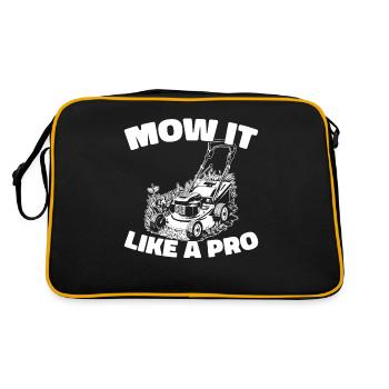 Lawn mower mowing - Retro Bag - black/gold - Back