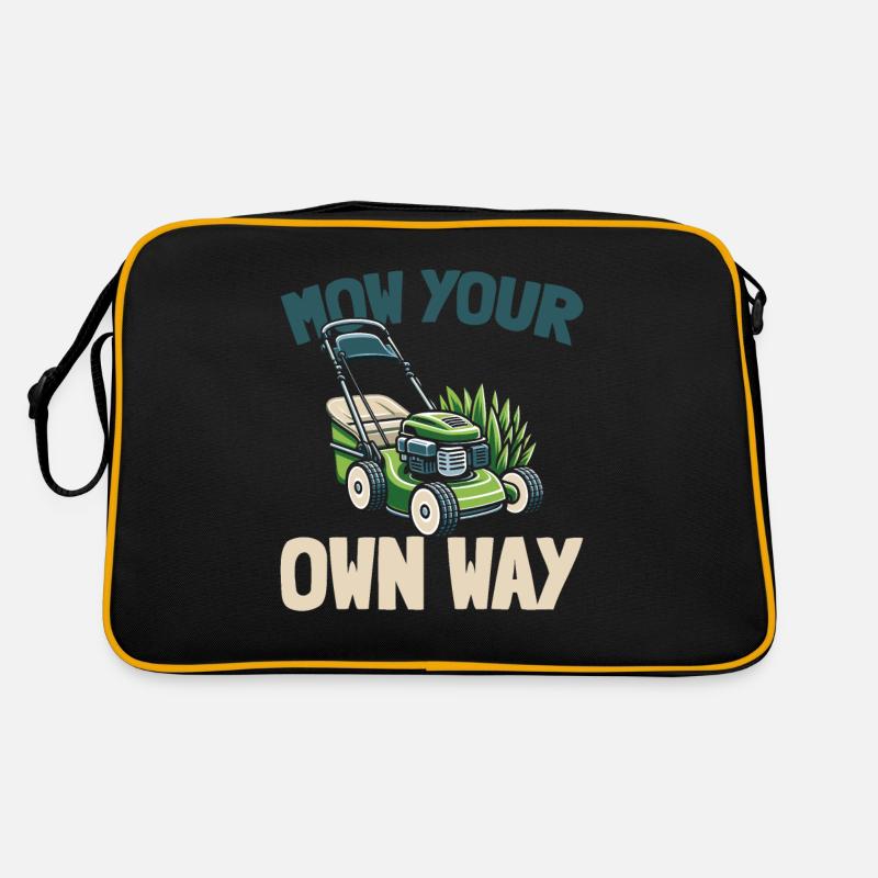Lawn mower mowing Retro Bag