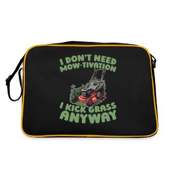 Lawn mower mowing - Retro Bag - black/gold - Back