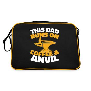 Blacksmith Metalworker Coffee Father Dad - Retro Bag - black/gold - Back