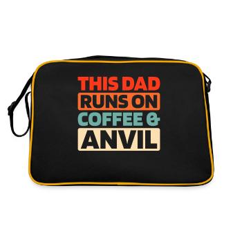 Blacksmith Metalworker Coffee Father Dad - Retro Bag - black/gold - Back