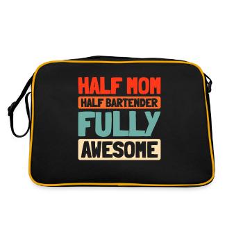 Barkeeper Bartender Mother Mom - Retro Bag - black/gold - Back