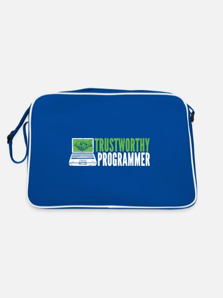 Programmer Coder Software Developer - Retro Bag - blue/white - Back