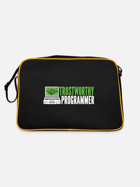 Programmierer Coder Software Entwickler - Retro Tasche - Schwarz/Gold - Hinten