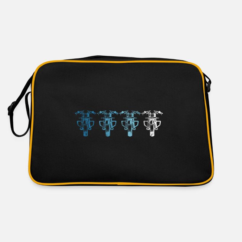 Biker Motorrad Chopper Bobber Motorradfahrer Retro - Retro Tasche - Schwarz/Gold