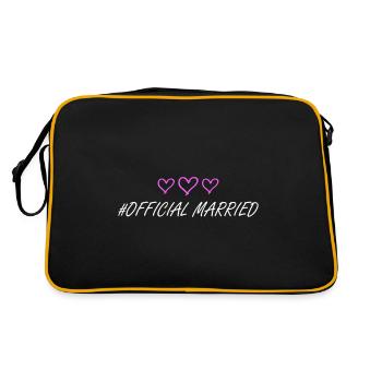 Married Hochzeit herzchen - Retro Tasche - Schwarz/Gold - Hinten