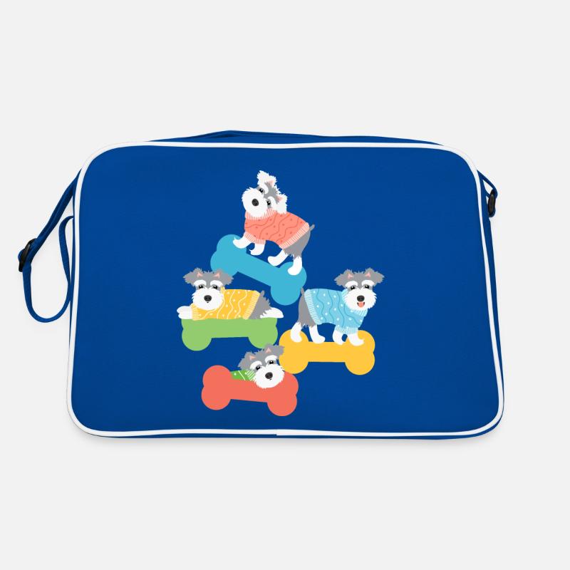 Zwergschnauzer Hunde in Pullovern Retro Tasche