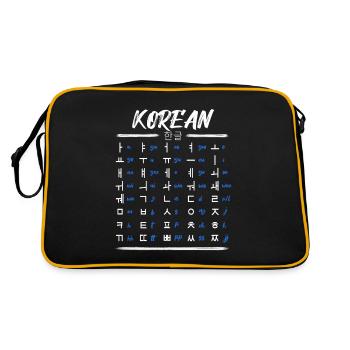 Apprenez les caractères du Hangul coréen - Sac Retro - noir/or - Dos