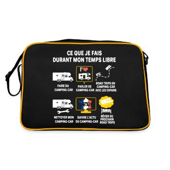 Camping car passion camping-car Humour cariste - Sac Retro - noir/or - Dos