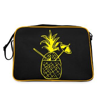Pineapple - Retro Tasche - Schwarz/Gold - Hinten