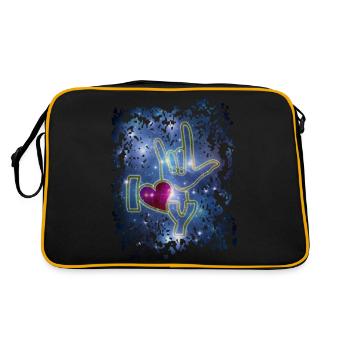 JE T'AIME - langue des signes / langue des signes - Sac Retro - noir/or - Dos