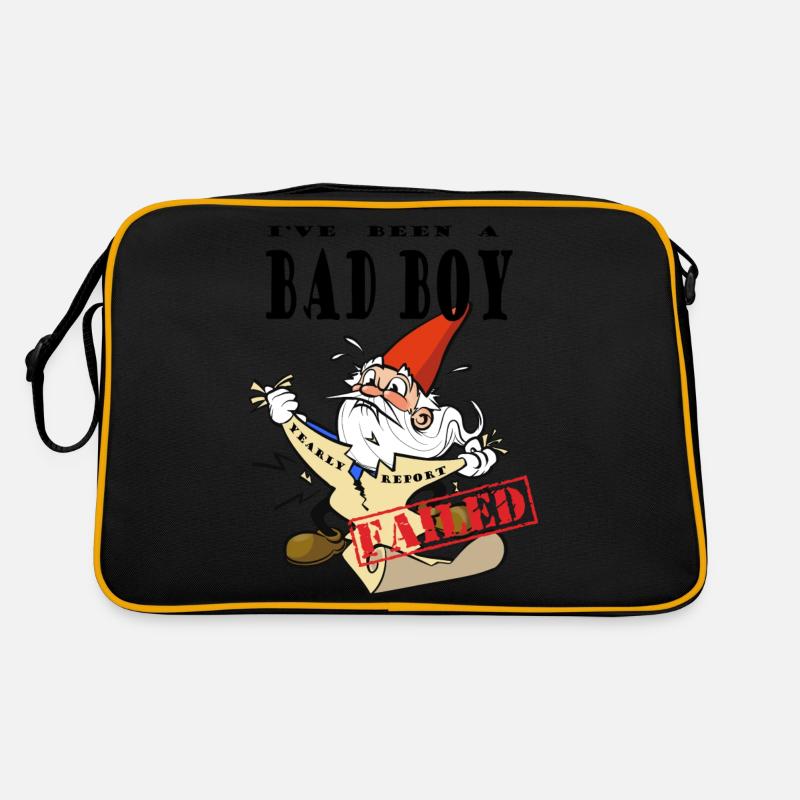 Chocked Xmas Gnome - Retro Tasche - Schwarz/Gold
