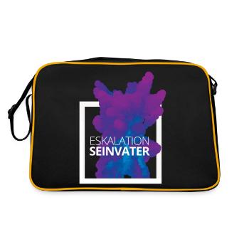Eskalation sein Vater Design - Retro Tasche - Schwarz/Gold - Hinten