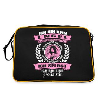 Ich bin eine Polizistin - Retro Tasche - Schwarz/Gold - Hinten