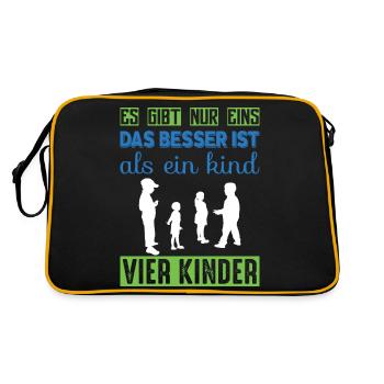 Vier Kinder - Retro Tasche - Schwarz/Gold - Hinten