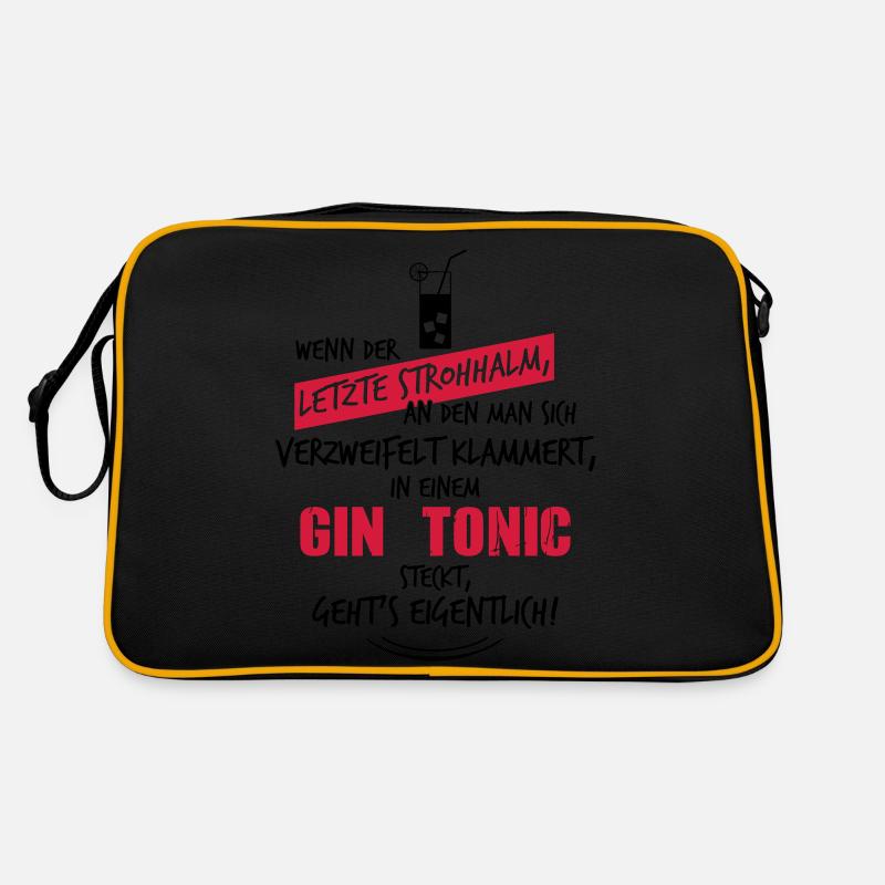 Letzter Strohhalm Gin Tonic Retro Tasche