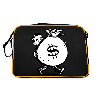 homme d'argent sac idée cadeau grand terrain Cartoon - Sac Retro - noir/or - Dos