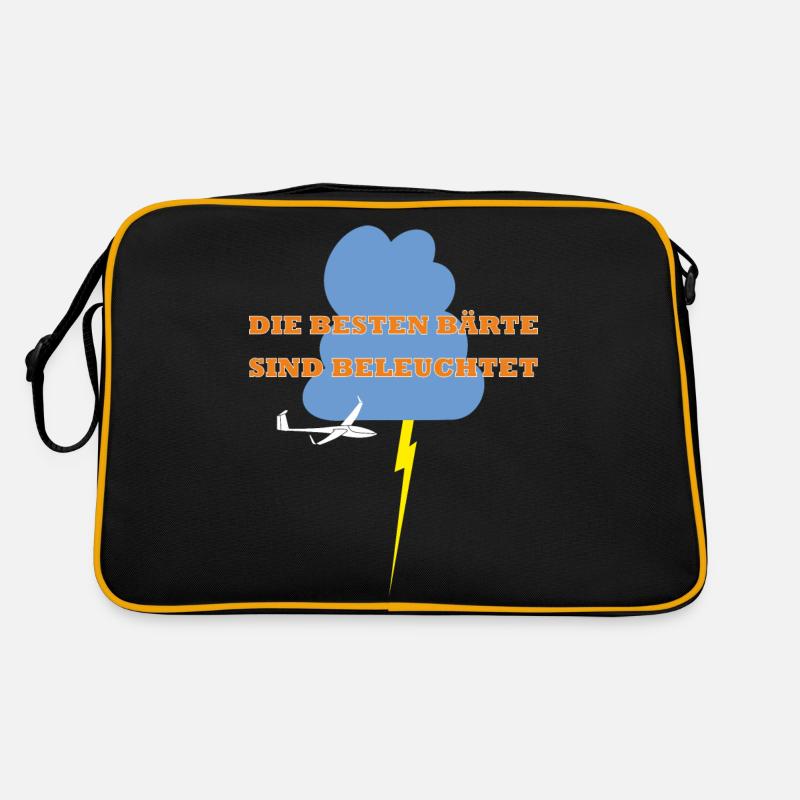 Bart Segelflieger Geschenk Thermik - Retro Tasche - Schwarz/Gold