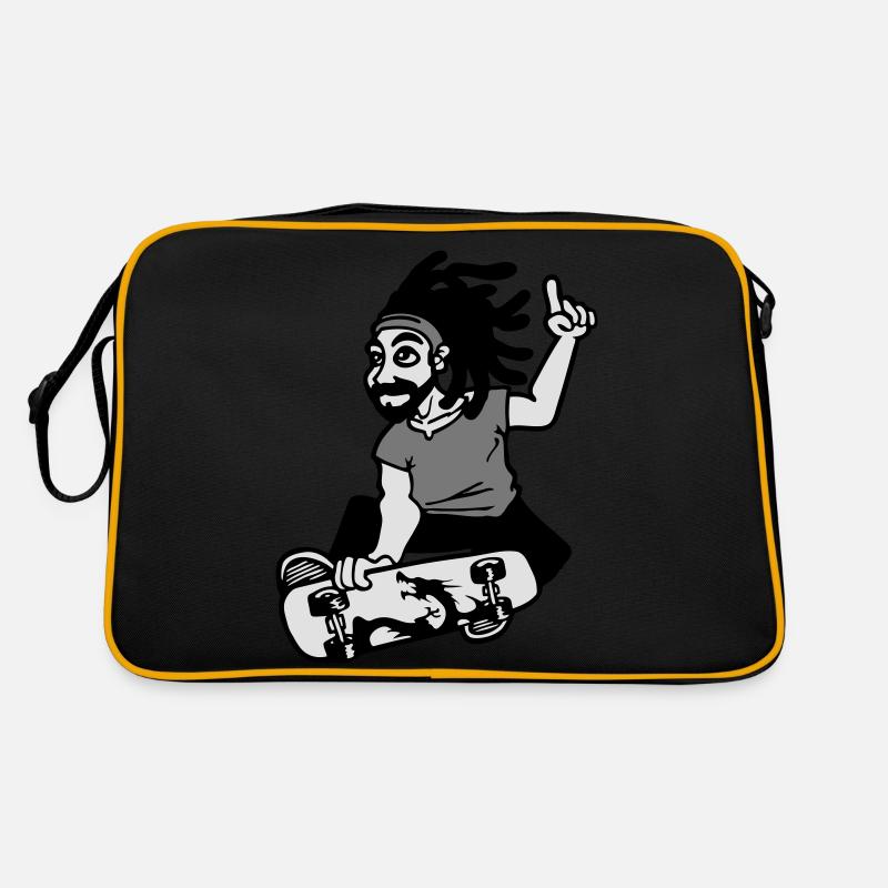 rasta lustig - Retro Tasche - Schwarz/Gold
