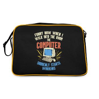 Computer Geek Shirt: Tech Support I Software - Retro Tasche - Schwarz/Gold - Hinten